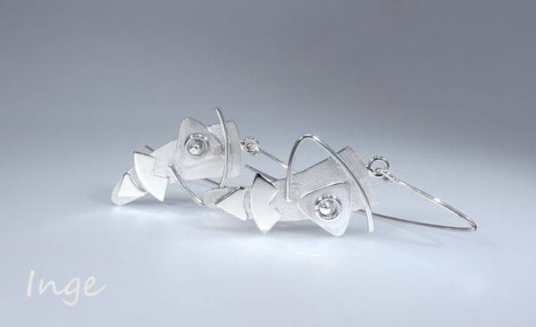 Sterling Silver Abstract face earrings