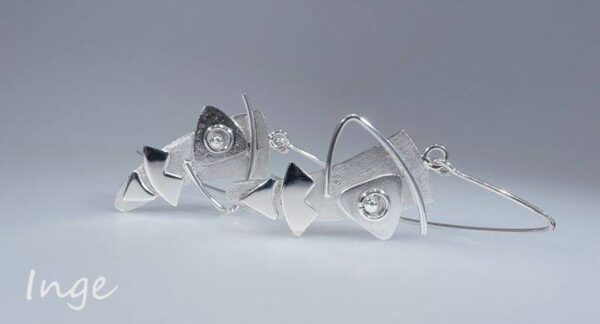 Sterling Silver Abstract face earrings