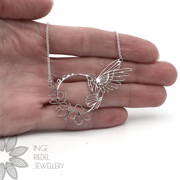 Humming bird and Hybiscus Flower Necklace