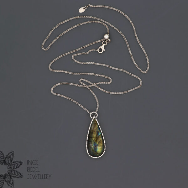"Hidden Worlds" - Labradorite Necklace with Leaf Design
