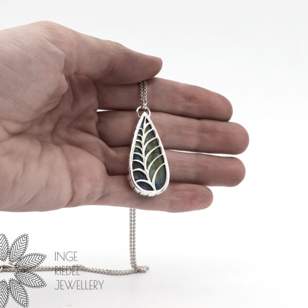 "Hidden Worlds" - Labradorite Necklace with Leaf Design