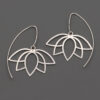 Sterling Silver Modern Lotus Flower Earrings