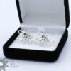 Topaz Double Flower Earrings - Sterling Silver