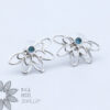 Topaz Double Flower Earrings - Sterling Silver