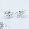 Topaz Double Flower Earrings - Sterling Silver