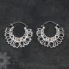 Sterling Silver Sunflower and Citrine Hoop Earrings
