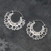 Sterling Silver Sunflower and Citrine Hoop Earrings
