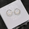 Sterling Silver Sunflower and Citrine Hoop Earrings