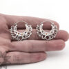 Sterling Silver Sunflower and Citrine Hoop Earrings