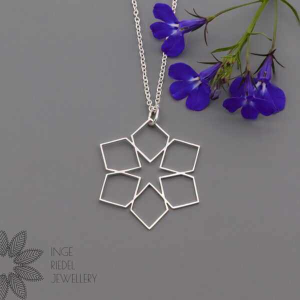 Sterling Silver Geometric Flower Pendants Sterling Silver Pangolin Pendant