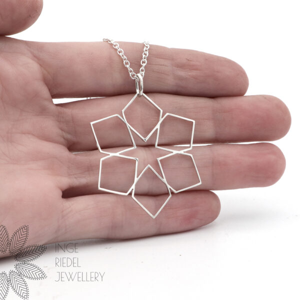 Sterling Silver Geometric Flower Pendants Sterling Silver Pangolin Pendant