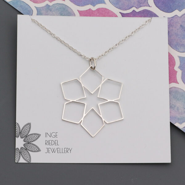 Sterling Silver Geometric Flower Pendants Sterling Silver Pangolin Pendant
