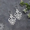 Sterling Silver Swirling Leaf Earrings