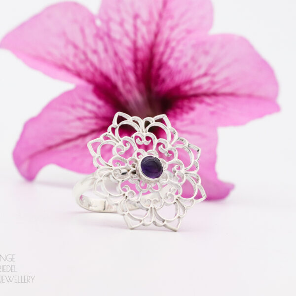 Amethyst Flower Ring Rings Amethyst Flower Ring