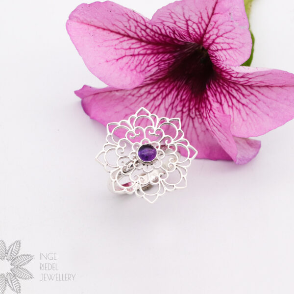 Amethyst Flower Ring Rings Amethyst Flower Ring Rings