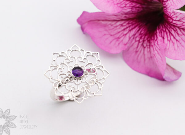 Amethyst Flower Ring Rings Amethyst Flower Ring