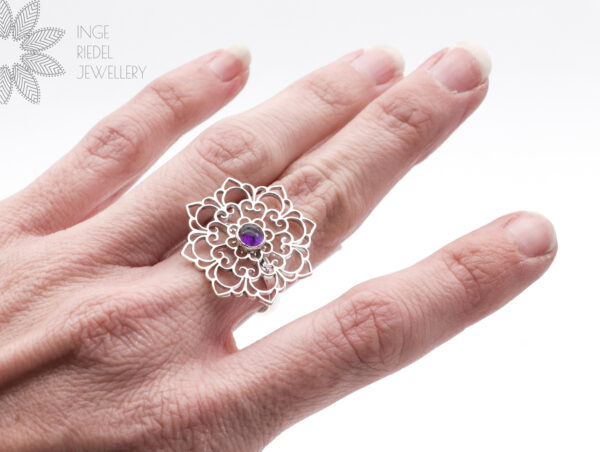 Amethyst Flower Ring Rings Amethyst Flower Ring