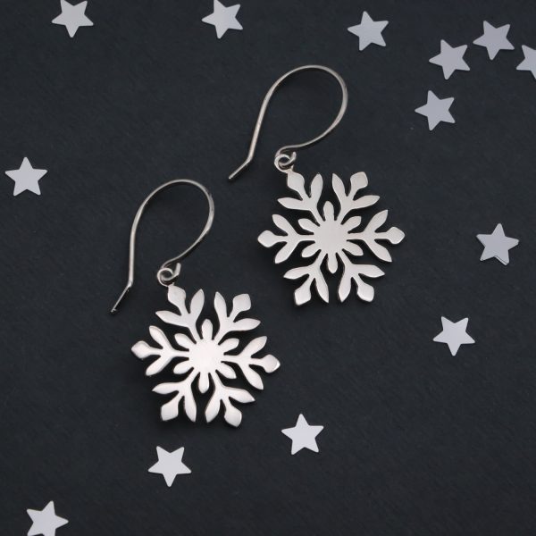 Sterling Silver Snowflake Earrings