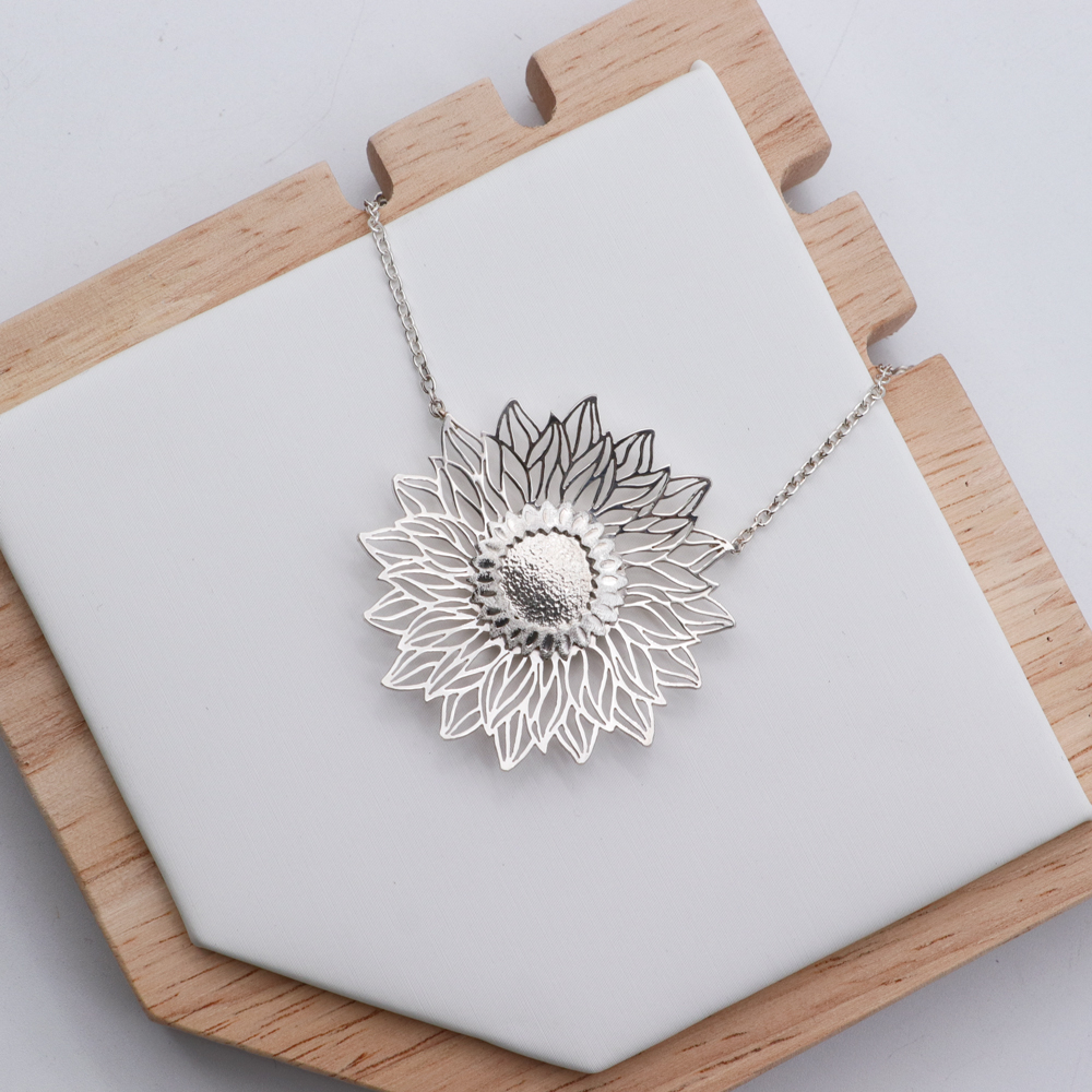 Sterling Silver Sunflower Necklace