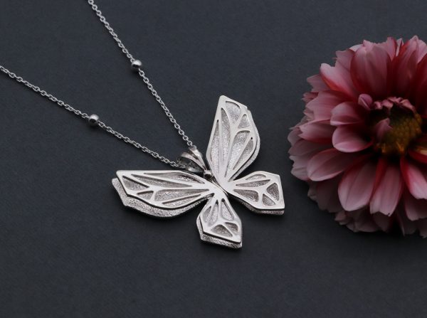Sterling Silver Layered Butterfly Pendant