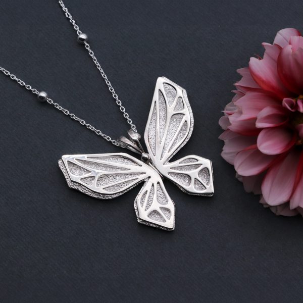 Sterling Silver Layered Butterfly Pendant
