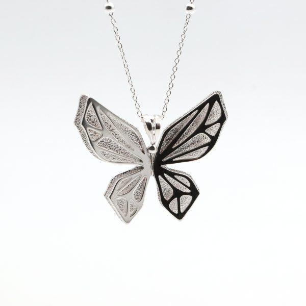 Sterling Silver Layered Butterfly Pendant