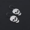 Sterling Silver Large Skull Earrings Dangle / Chandelier