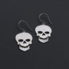 Sterling Silver Large Skull Earrings Dangle / Chandelier