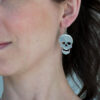 Sterling Silver Large Skull Earrings