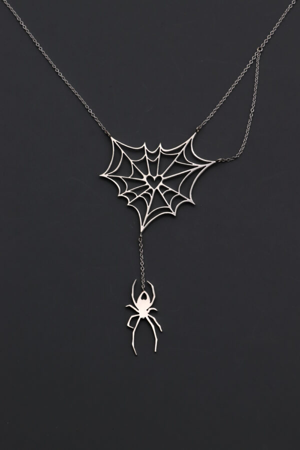 Sterling Silver Spiderweb Necklace Necklaces Sterling Silver Spiderweb Necklace