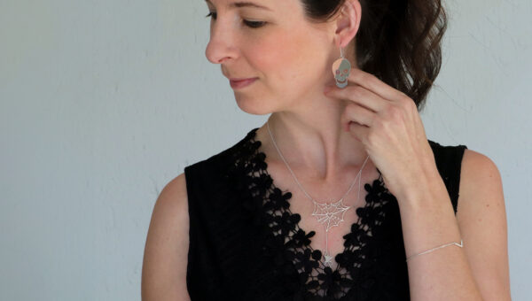 Sterling Silver Spiderweb Necklace Necklaces Sterling Silver Spiderweb Necklace