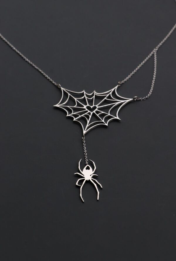 Sterling Silver Spiderweb Necklace Necklaces Sterling Silver Spiderweb Necklace