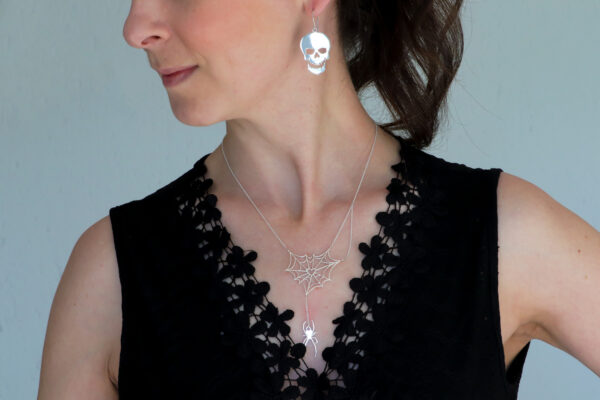Sterling Silver Spiderweb Necklace Necklaces Sterling Silver Spiderweb Necklace