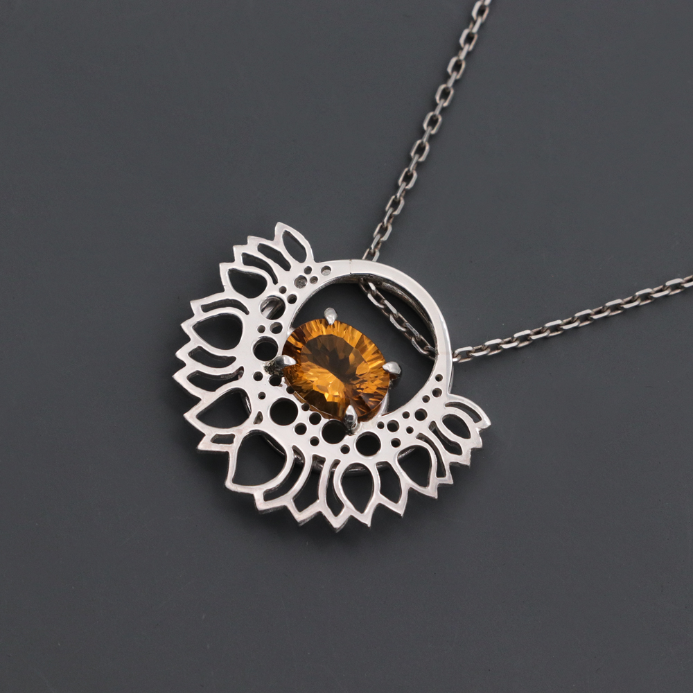 Sterling Silver Sunflower with Citrine