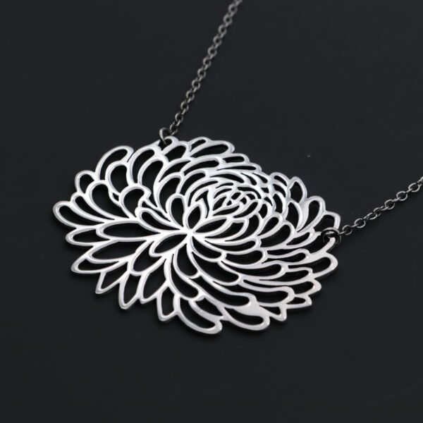 Sterling Silver Chrysanthemum Necklace