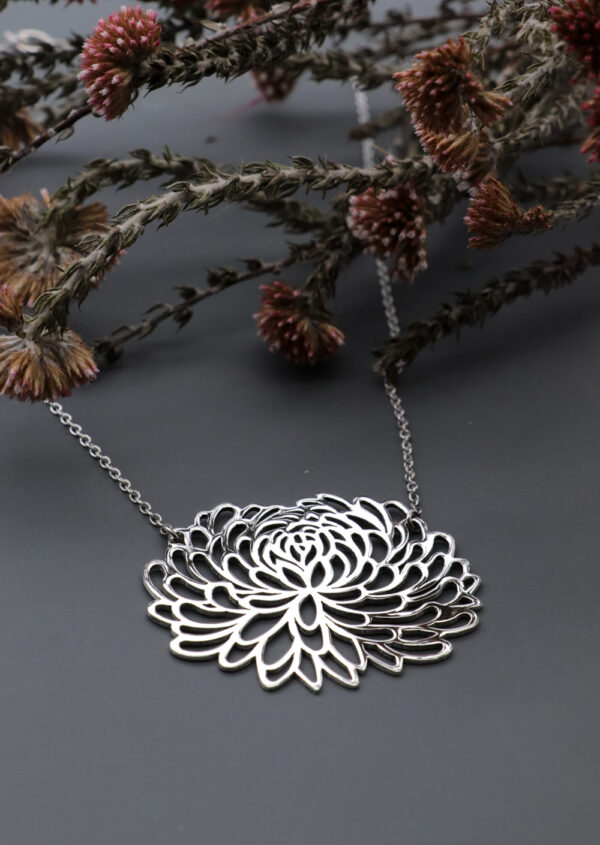 Sterling Silver Chrysanthemum Necklace