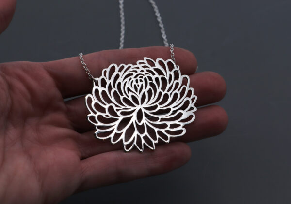 Sterling Silver Chrysanthemum Necklace