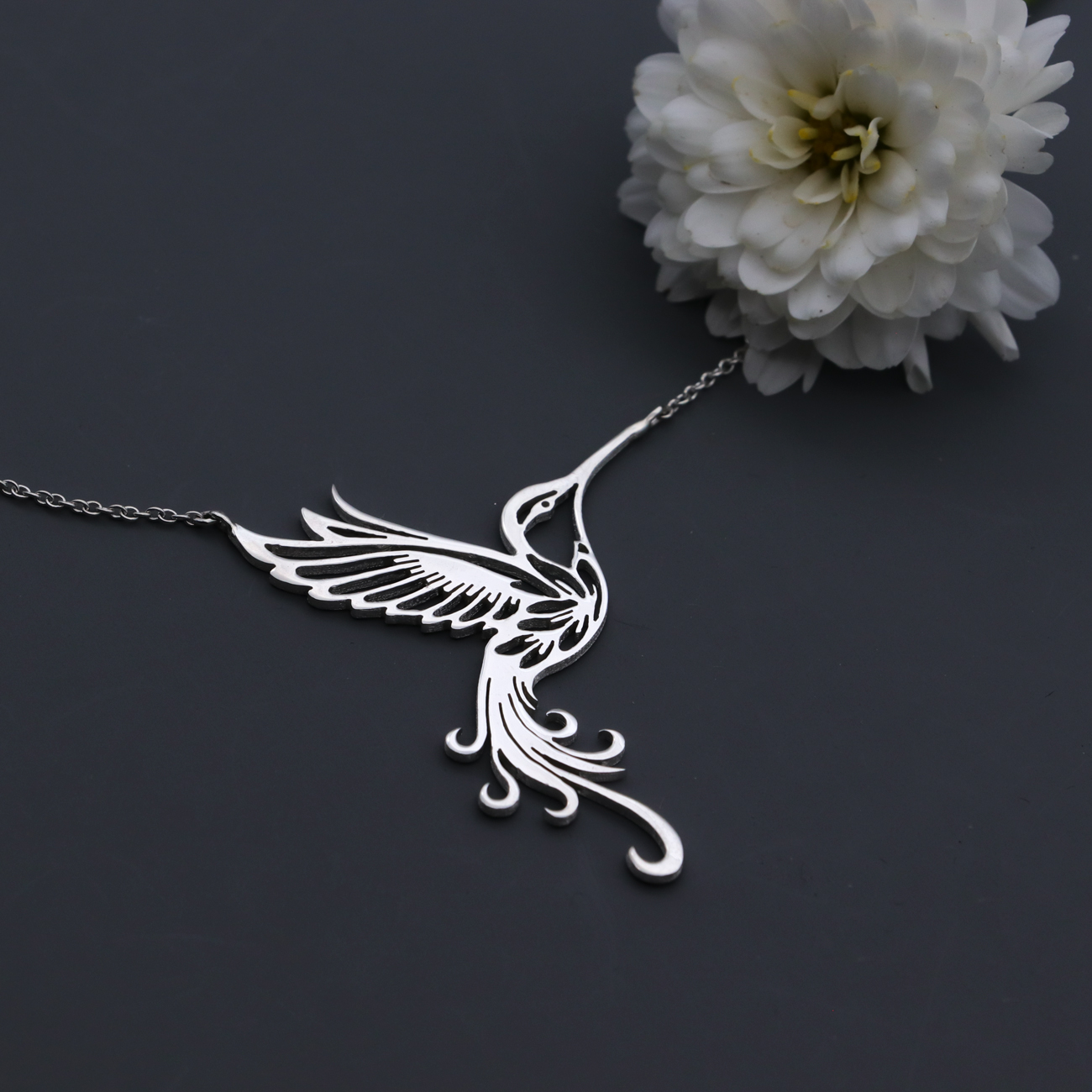 Sterling Silver Hummingbird Necklace