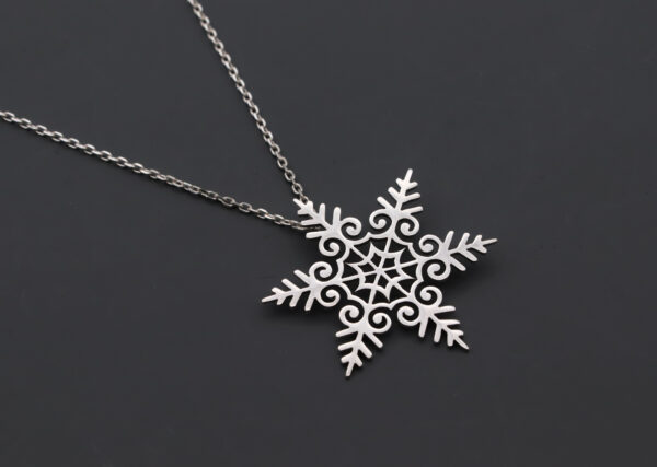 Sterling Silver Curly Snowflake Pendant