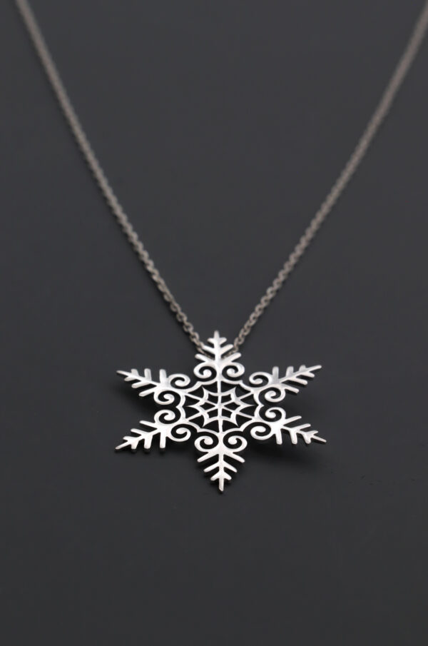 Sterling Silver Curly Snowflake Pendant