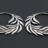 Sterling Silver Fern Leaf Hoop Earrings Earrings Sterling Silver Fern Leaf Hoop Earrings