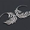 Sterling Silver Fern Leaf Hoop Earrings Earrings Sterling Silver Fern Leaf Hoop Earrings