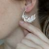 Sterling Silver Fern Leaf Hoop Earrings Earrings Sterling Silver Fern Leaf Hoop Earrings
