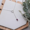 Sterling Silver Rhodolite Lariat Necklace