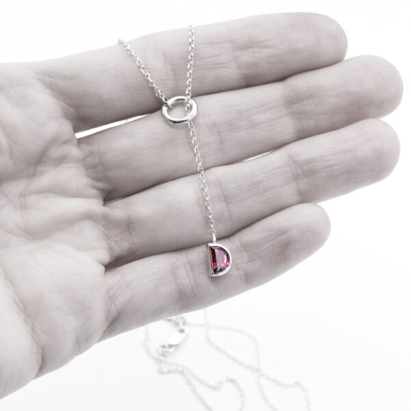 Sterling Silver Rhodolite Lariat Necklace