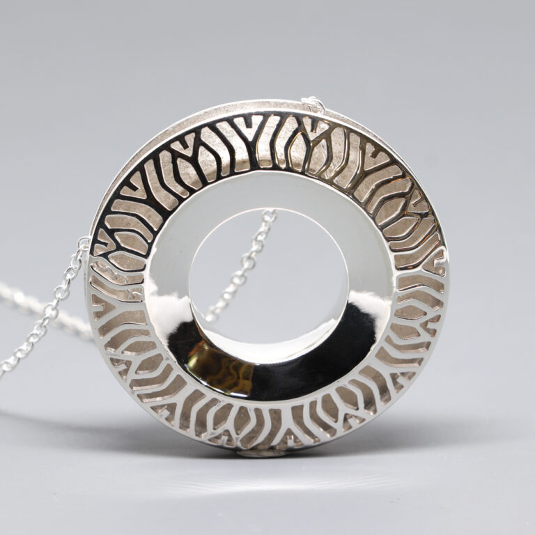 Double-Sided Sterling Silver Torus Pendant