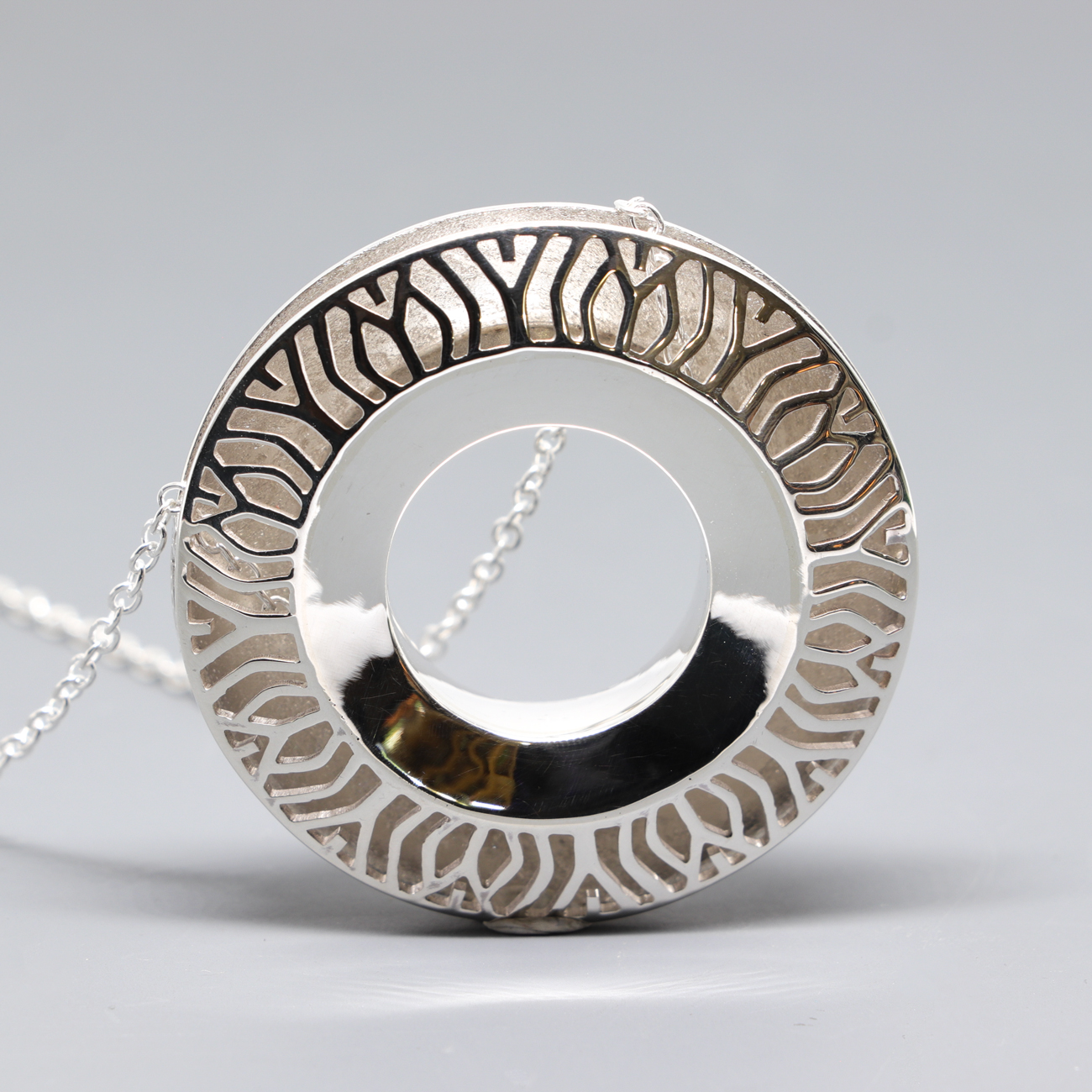 Double-Sided Sterling Silver Torus Pendant
