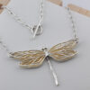 Celestia Dragonfly Necklace – Sterling Silver with Gilded Wings