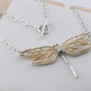 Celestia Dragonfly Necklace – Sterling Silver with Gilded Wings