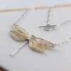 Celestia Dragonfly Necklace – Sterling Silver with Gilded Wings